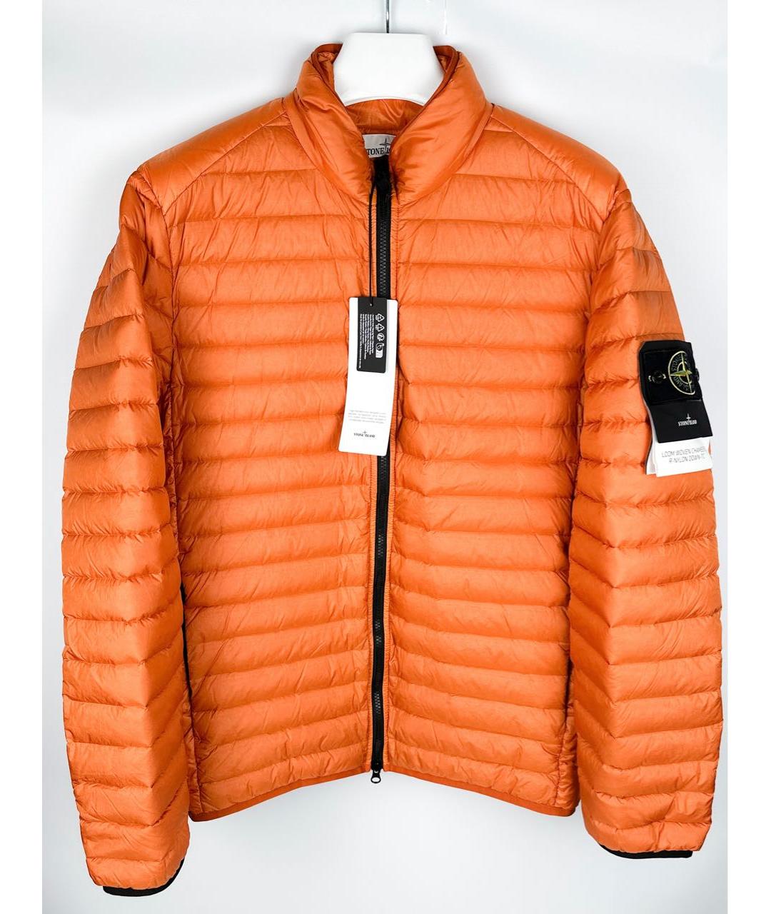 STONE ISLAND Оранжевый полиамидовый пуховик, фото 8