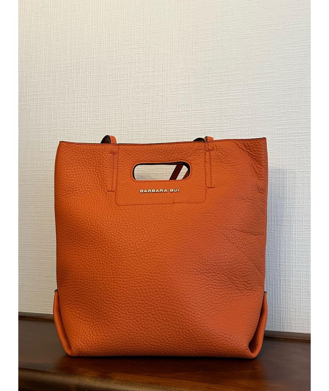 BARBARA BUI Оранжевая кожаная сумка тоут, фото 6