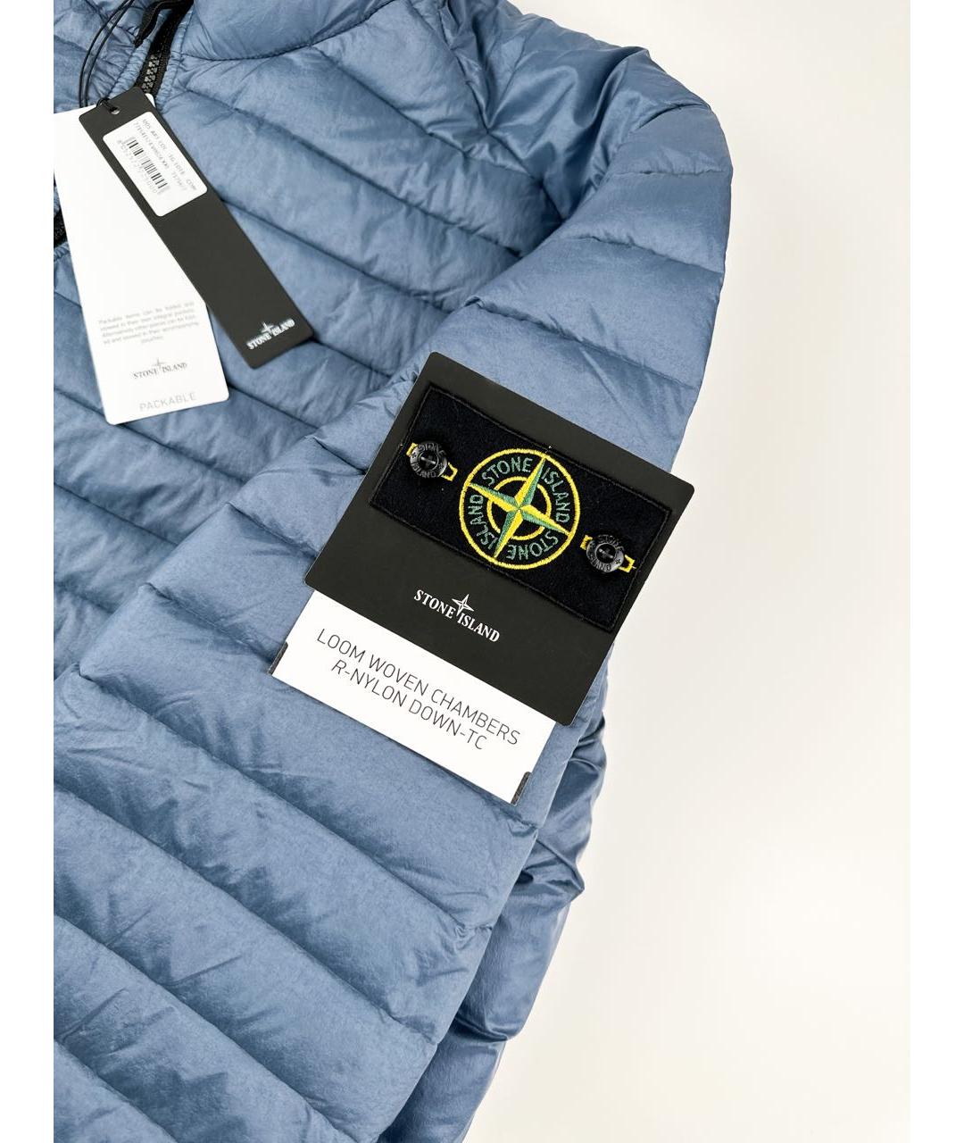 STONE ISLAND Синий полиамидовый пуховик, фото 4