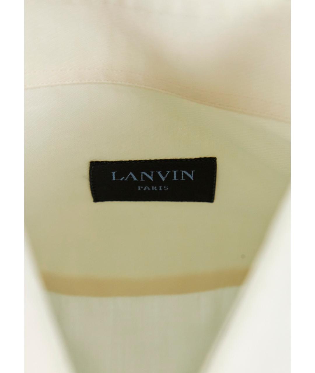 LANVIN Желтая хлопковая классическая рубашка, фото 3