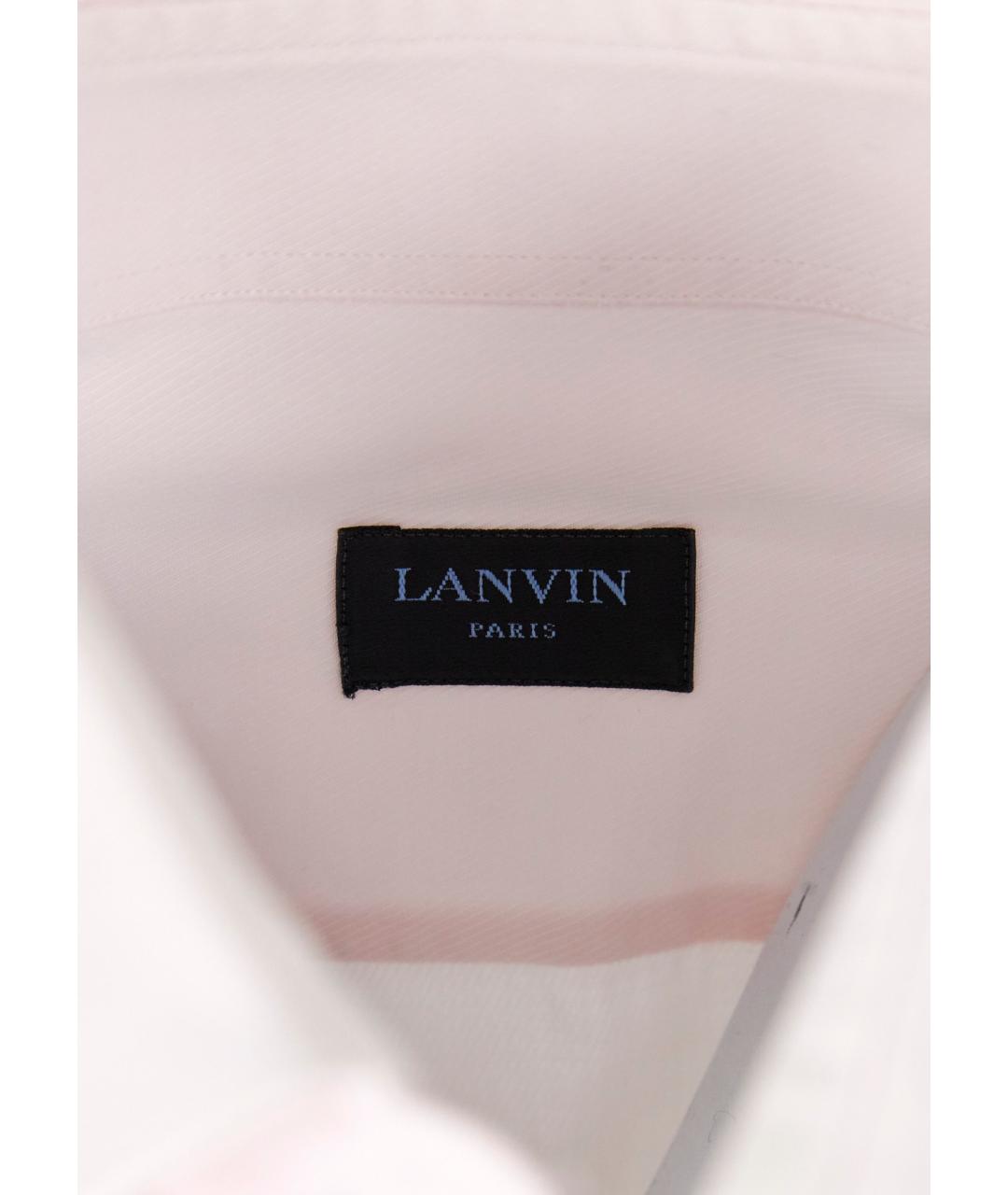 LANVIN Розовая хлопковая классическая рубашка, фото 3