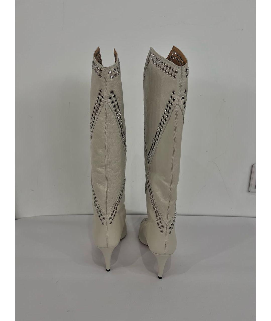 ISABEL MARANT Белые кожаные сапоги, фото 4