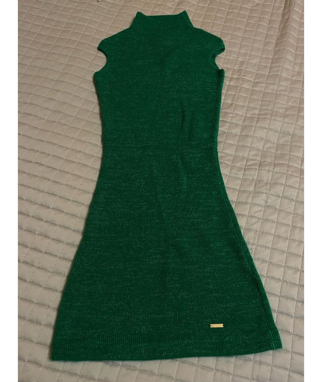 DSQUARED2 Зеленые шерстяное повседневное платье, фото 2