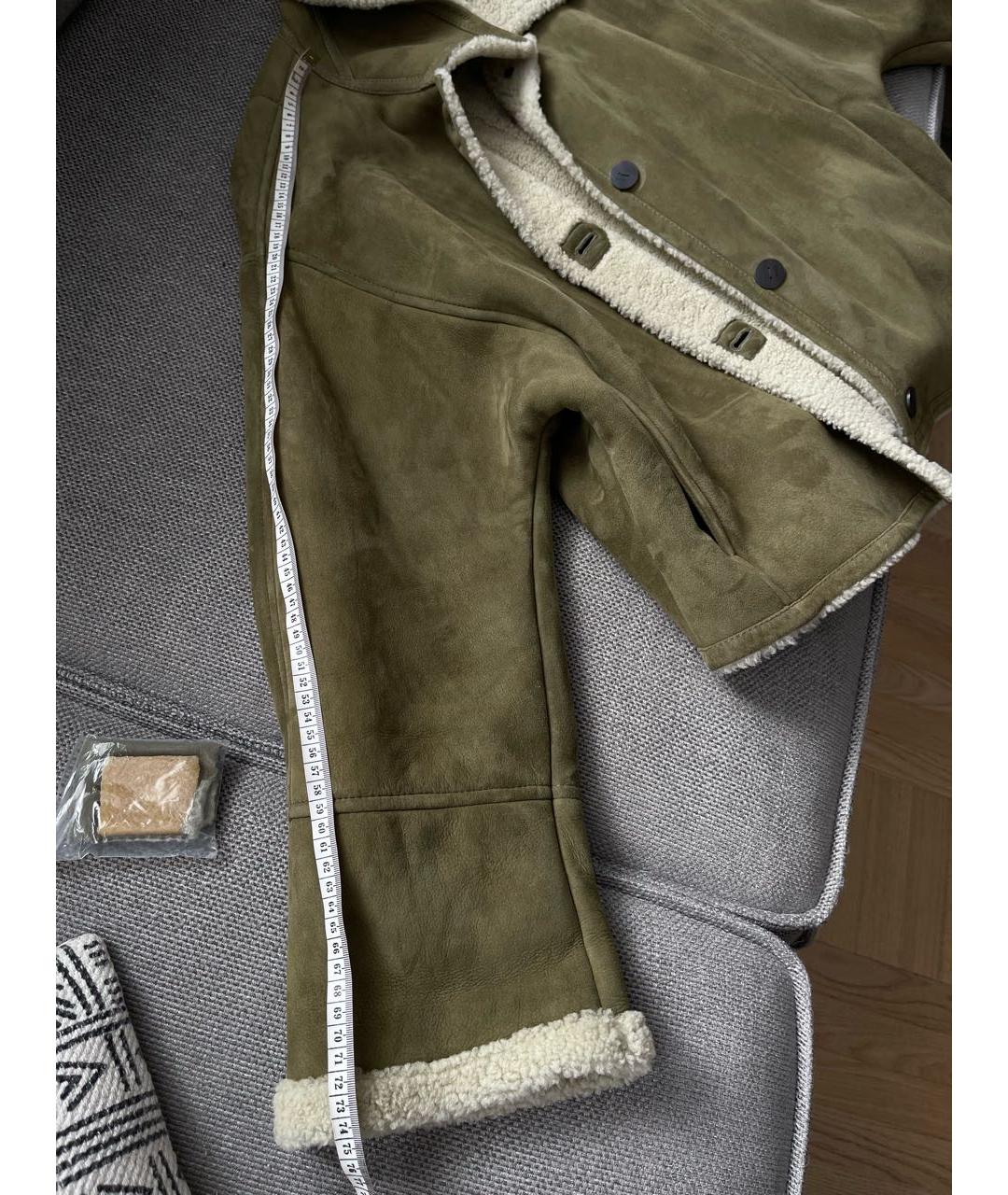 LOEWE Хаки замшевая дубленка, фото 8