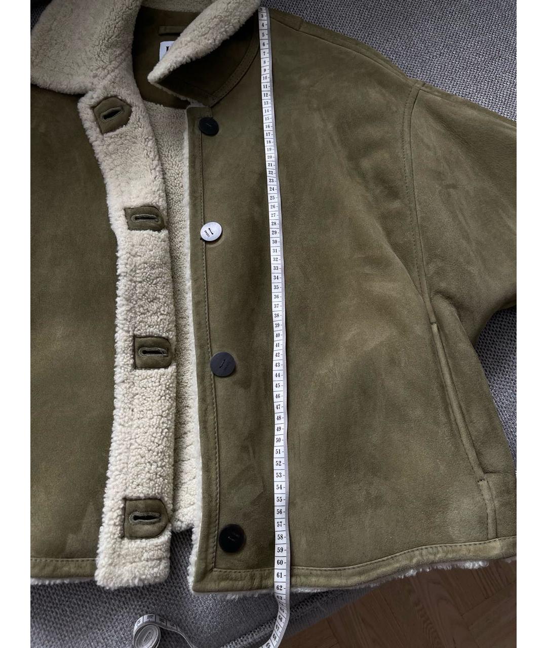 LOEWE Хаки замшевая дубленка, фото 5