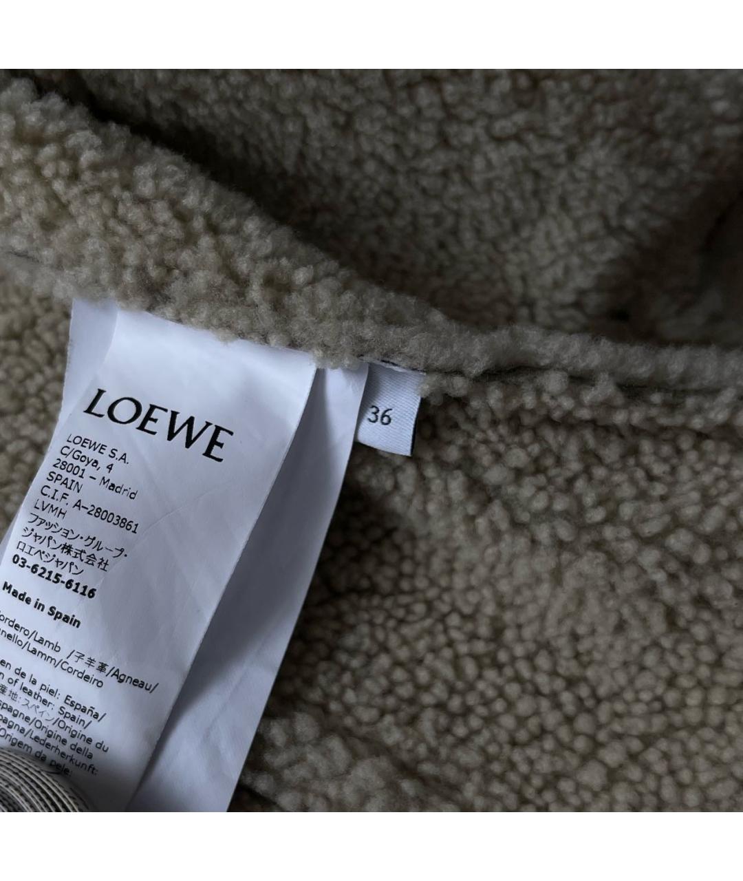 LOEWE Хаки замшевая дубленка, фото 7