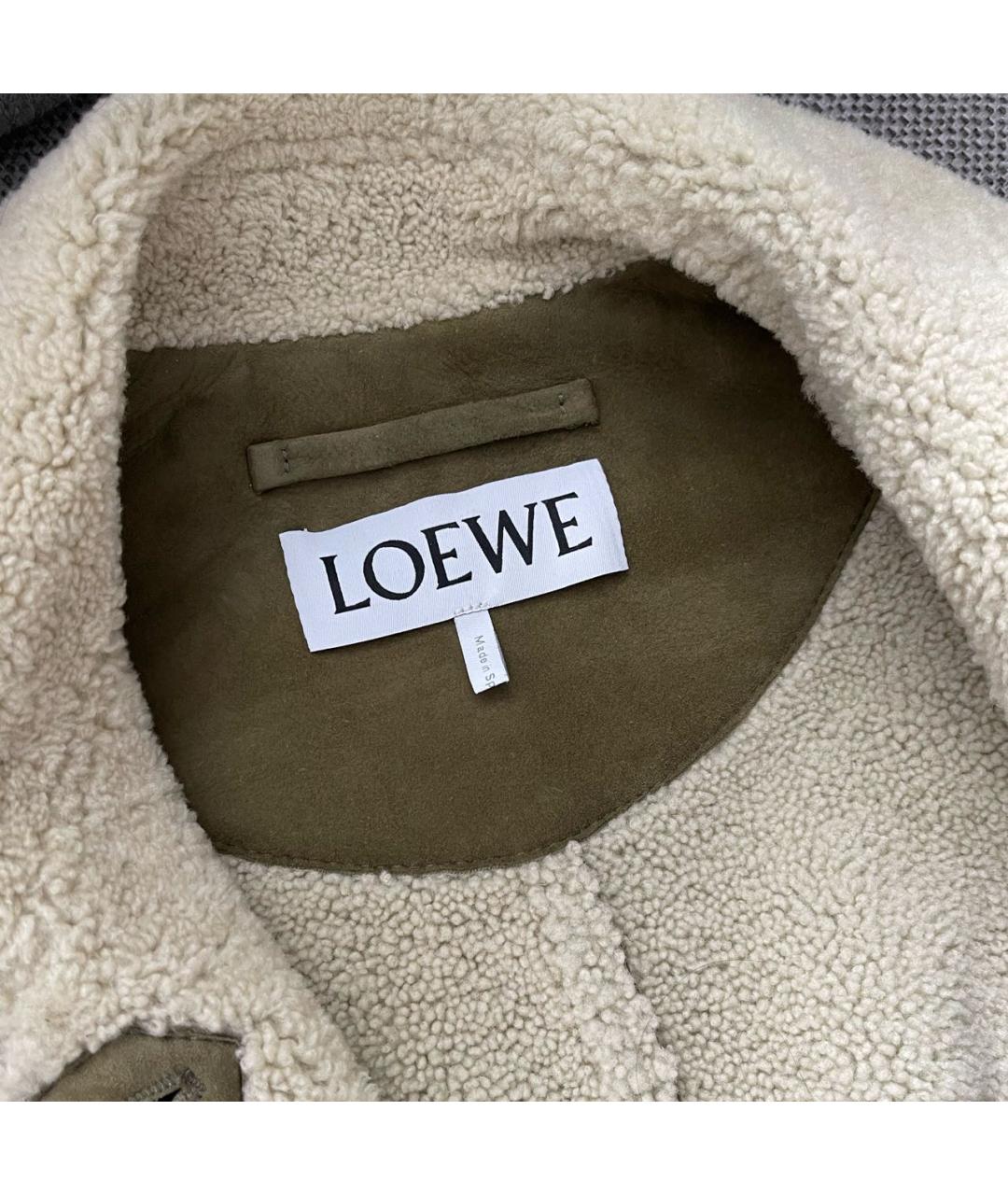 LOEWE Хаки замшевая дубленка, фото 6