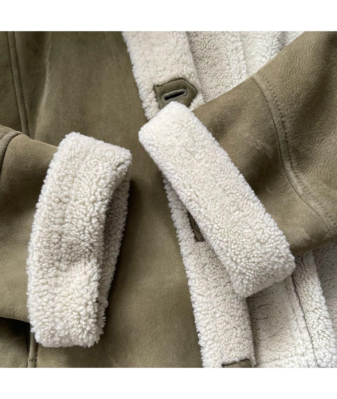 LOEWE Хаки замшевая дубленка, фото 4