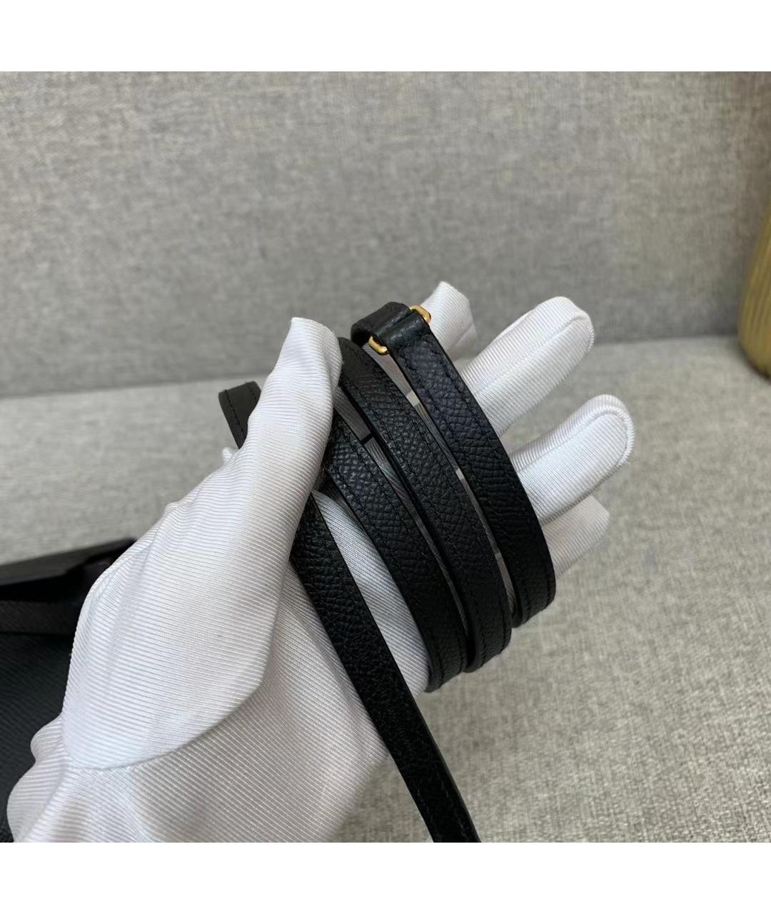 HERMES Черная кожаная сумка через плечо, фото 9