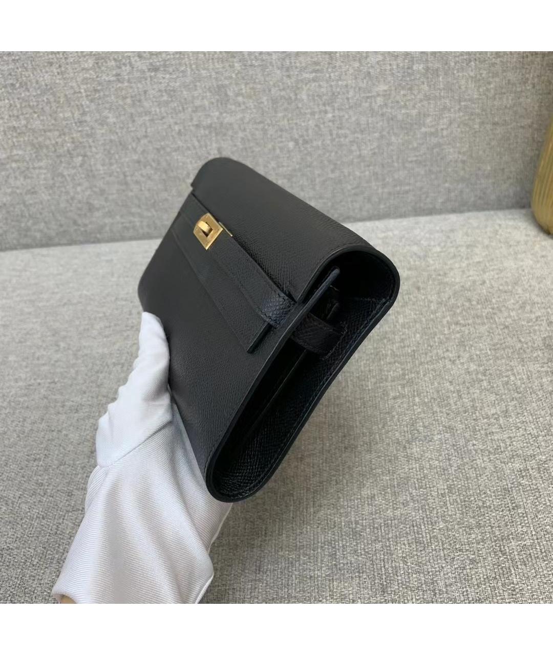 HERMES Черная кожаная сумка через плечо, фото 3