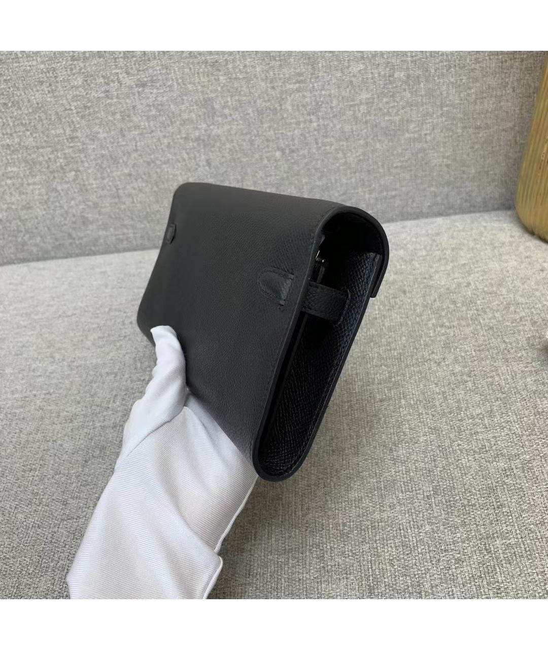 HERMES Черная кожаная сумка через плечо, фото 8