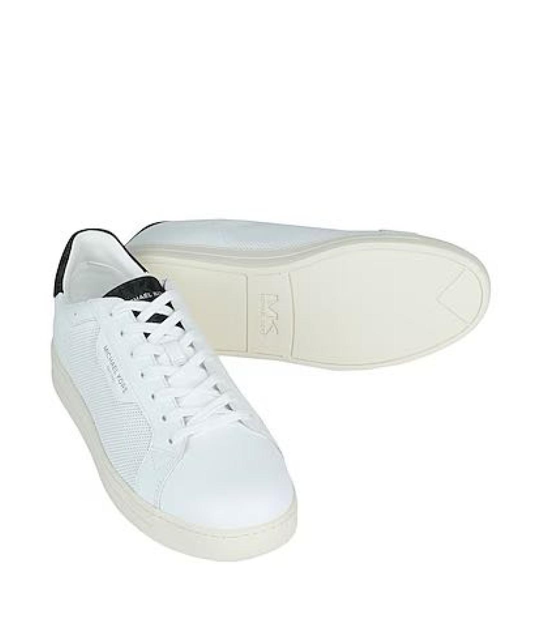 MICHAEL KORS Белые кожаные низкие кроссовки / кеды, фото 2