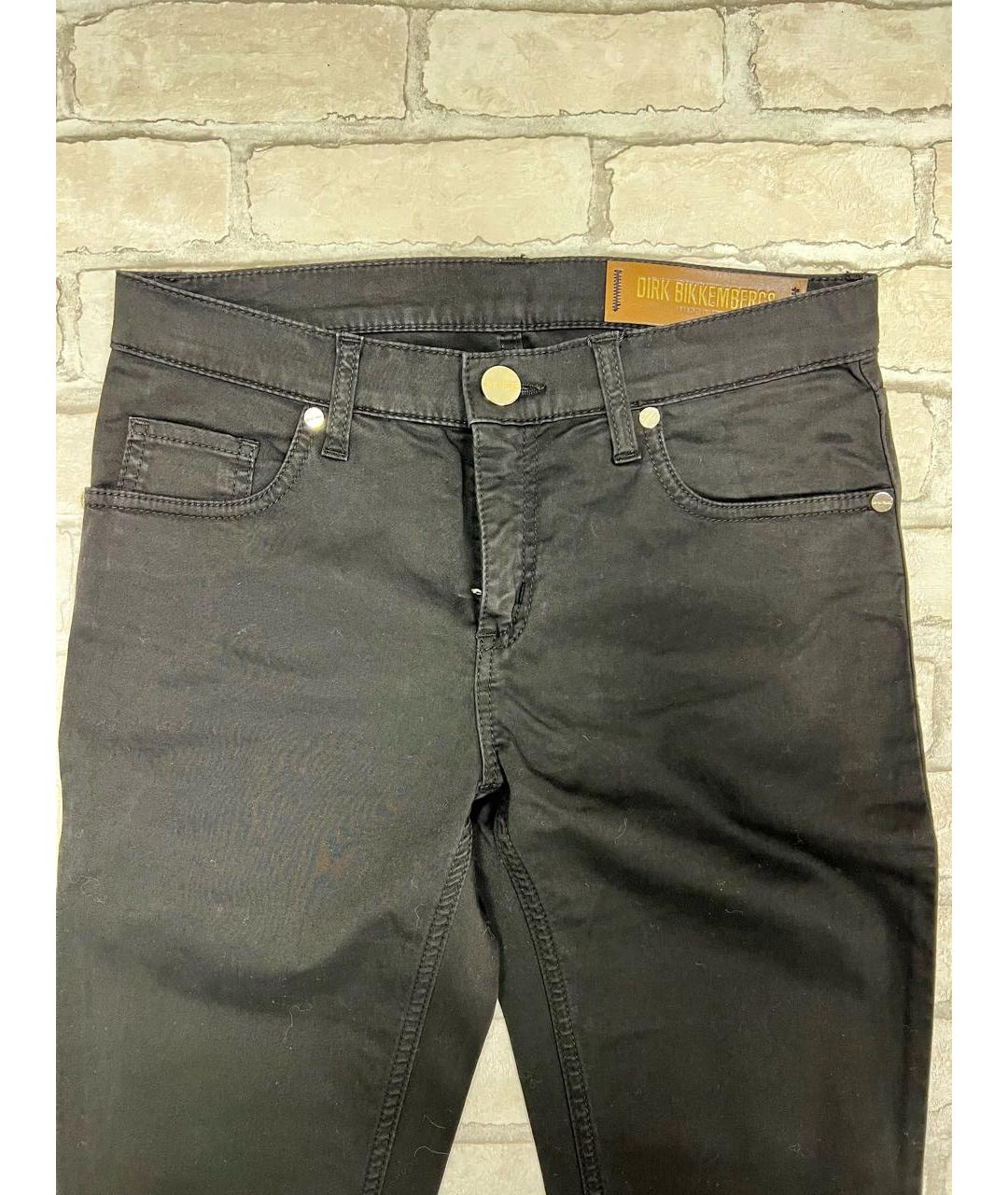 BIKKEMBERGS Черные хлопко-эластановые джинсы слим, фото 3