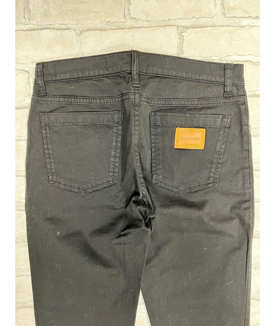 BIKKEMBERGS Черные хлопко-эластановые джинсы слим, фото 4