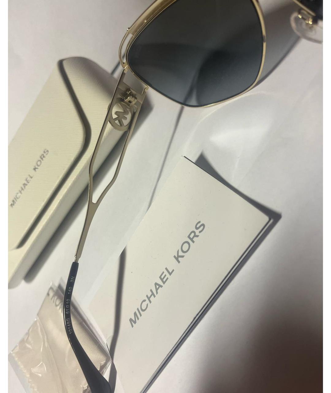 MICHAEL KORS Антрацитовые металлические солнцезащитные очки, фото 8