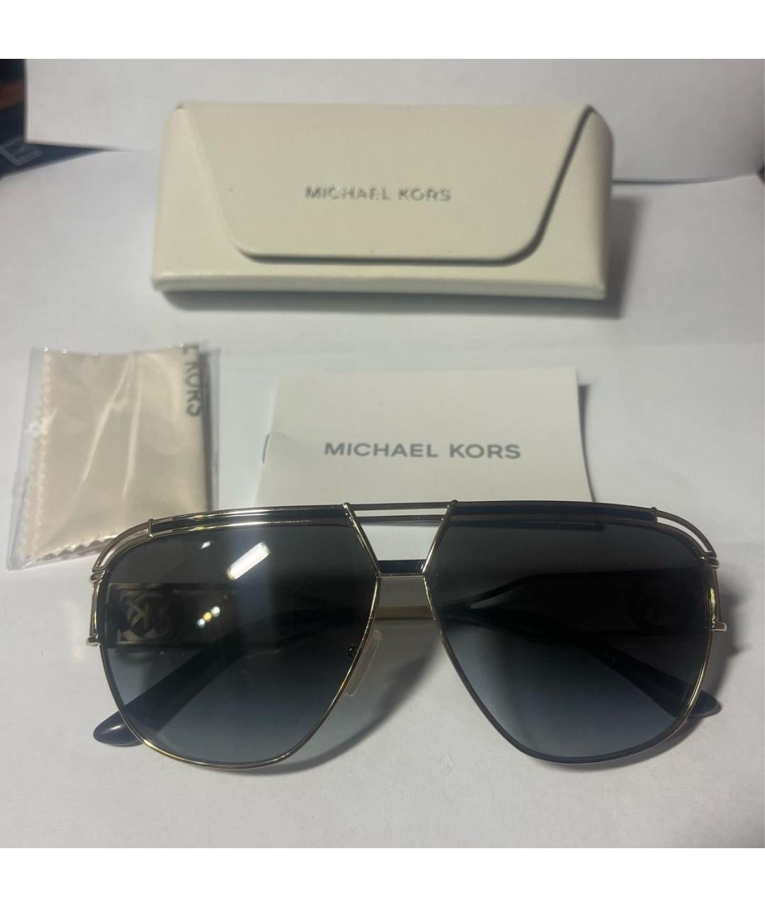 MICHAEL KORS Антрацитовые металлические солнцезащитные очки, фото 4