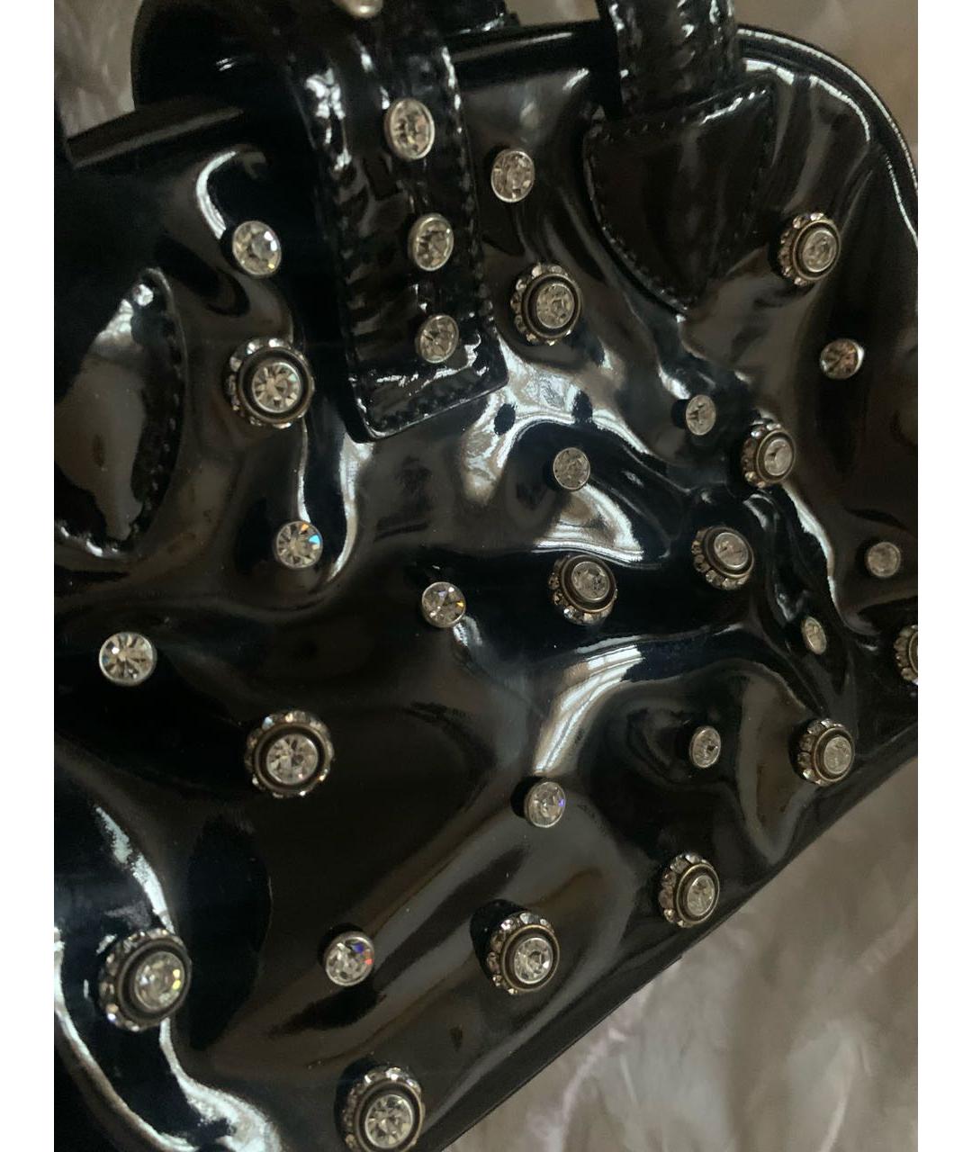 BLUMARINE Черная сумка с короткими ручками из лакированной кожи, фото 6