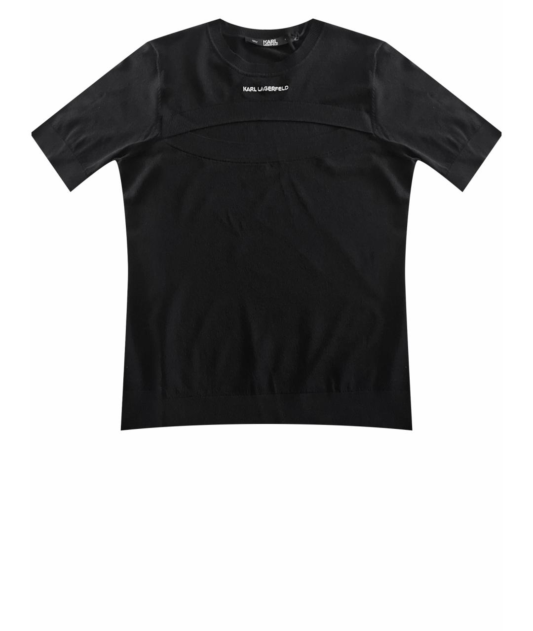 KARL LAGERFELD Черная вискозная футболка, фото 1