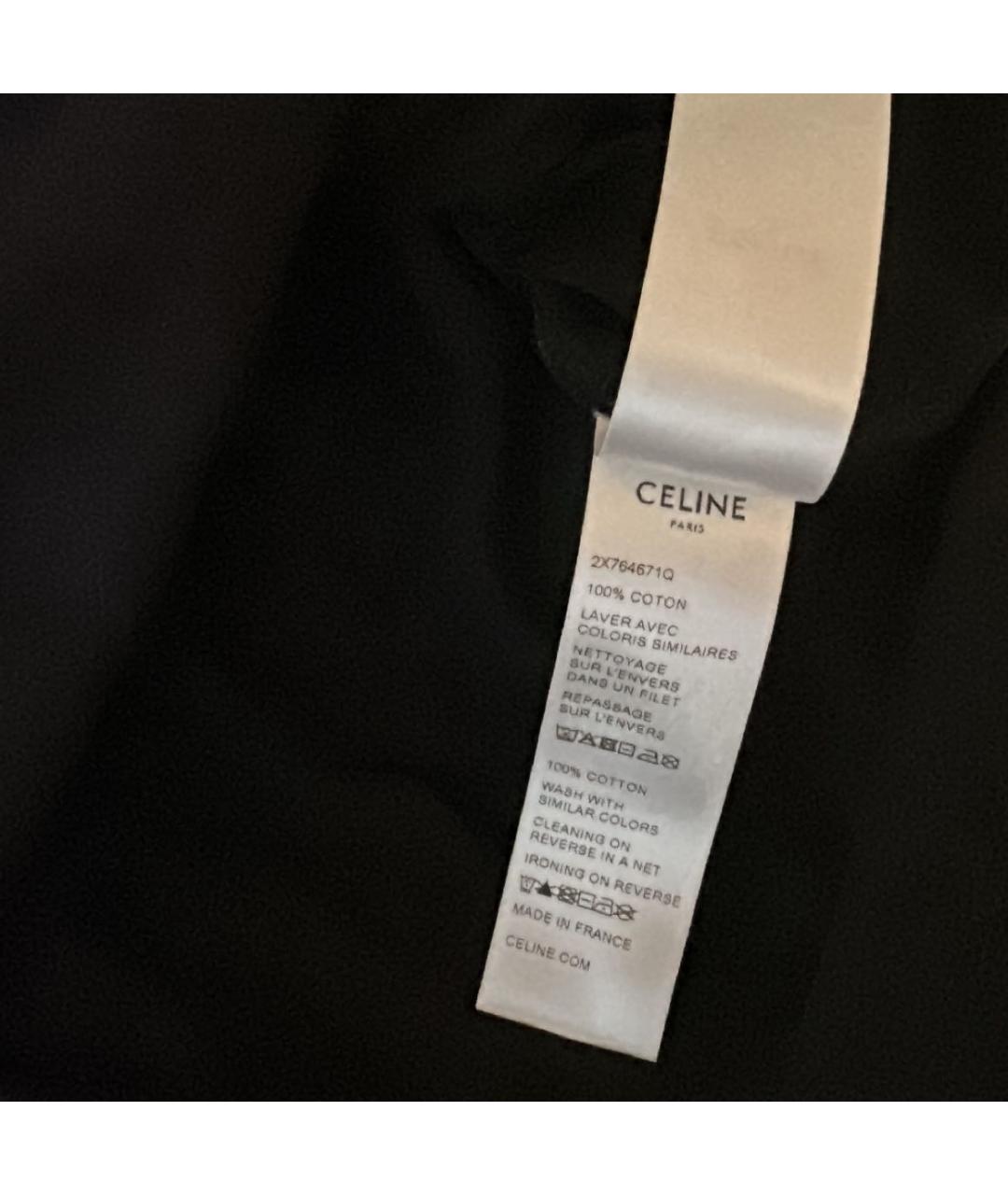 CELINE Черная хлопковая футболка, фото 5