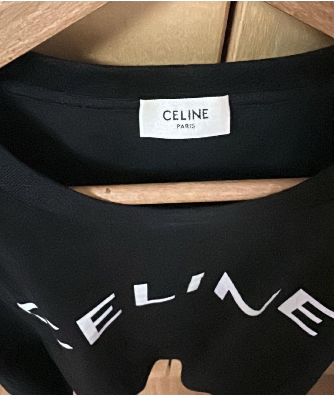 CELINE Черная хлопковая футболка, фото 3