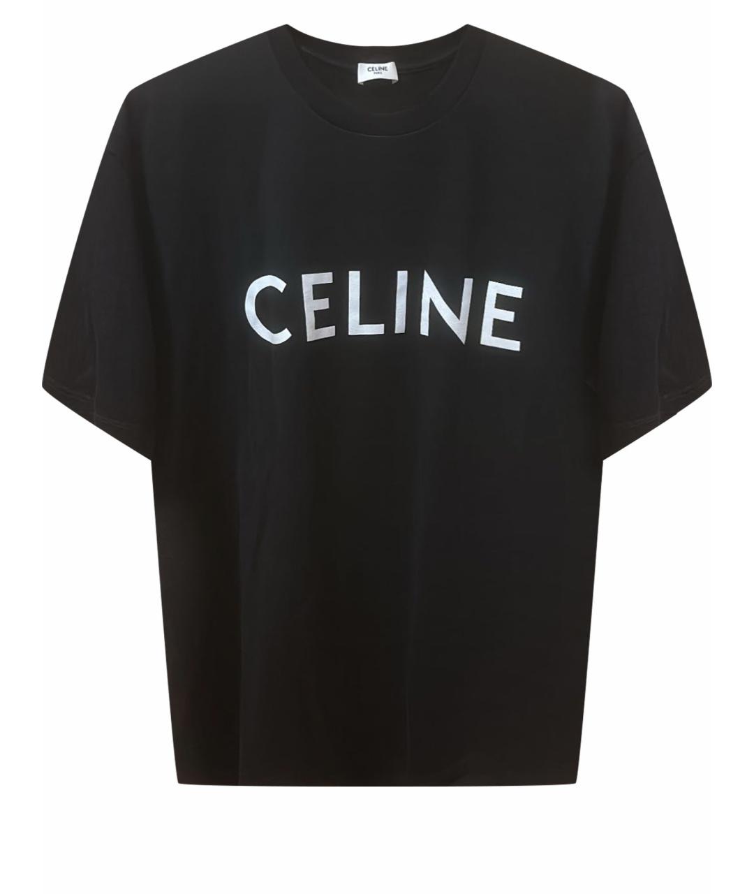 CELINE Черная хлопковая футболка, фото 1