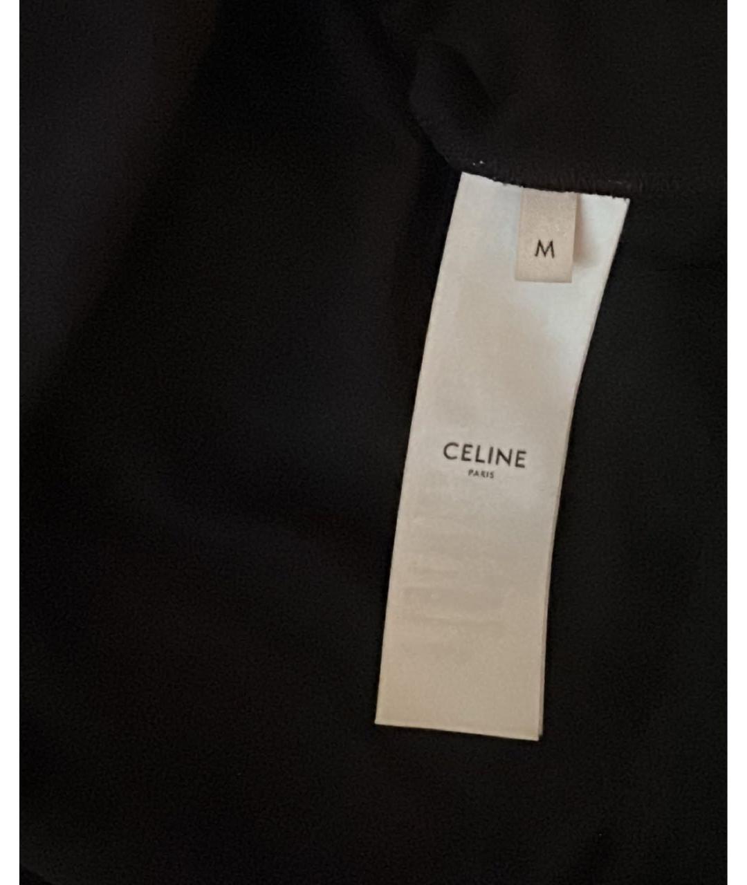 CELINE Черная хлопковая футболка, фото 4