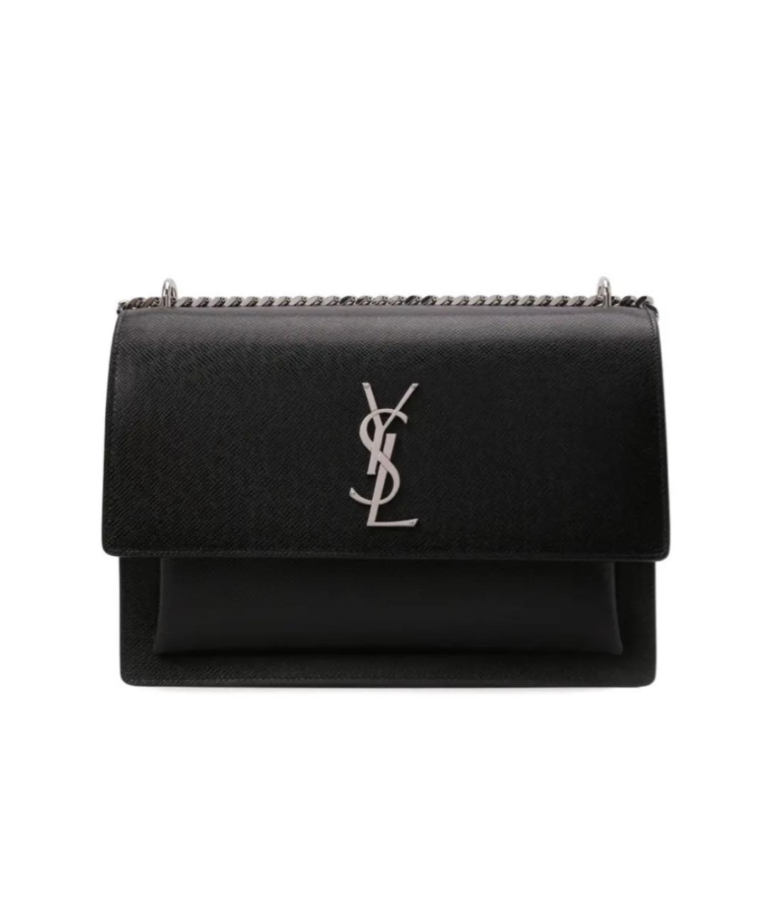SAINT LAURENT Черная кожаная сумка через плечо, фото 6