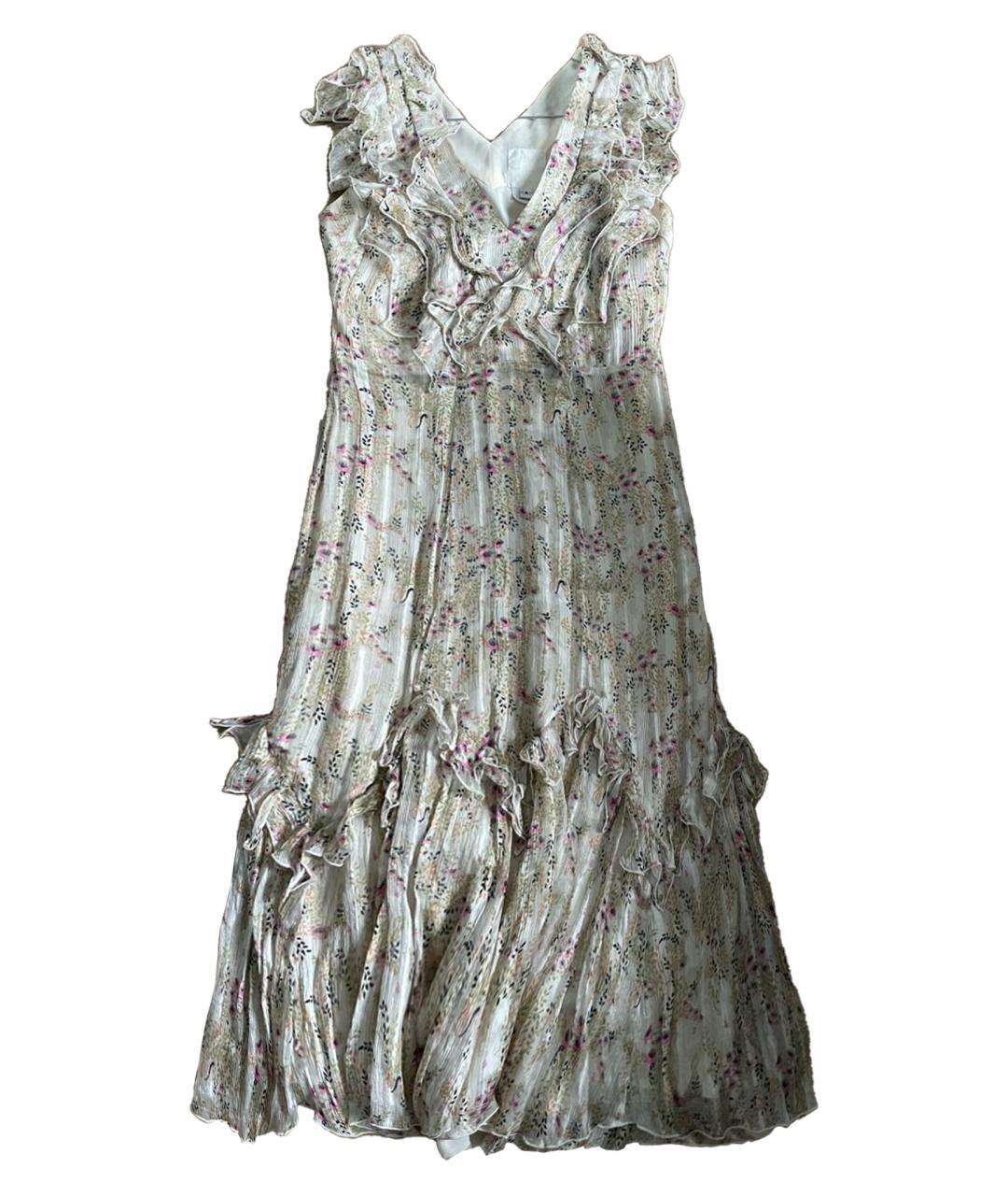ANNA SUI Бежевое шифоновое повседневное платье, фото 1