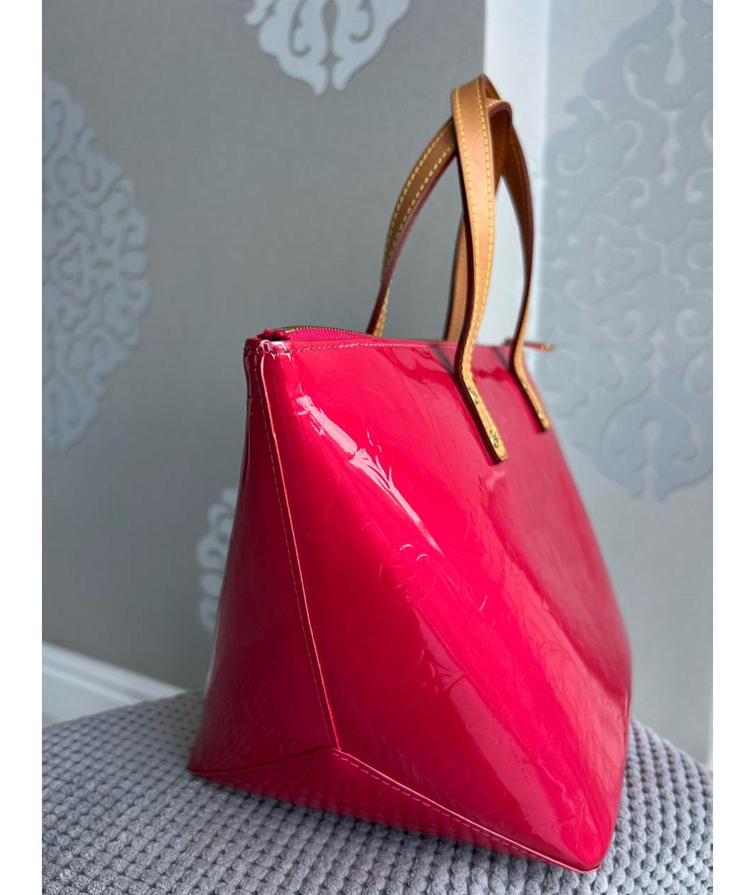 LOUIS VUITTON Фуксия сумка с короткими ручками из лакированной кожи, фото 3