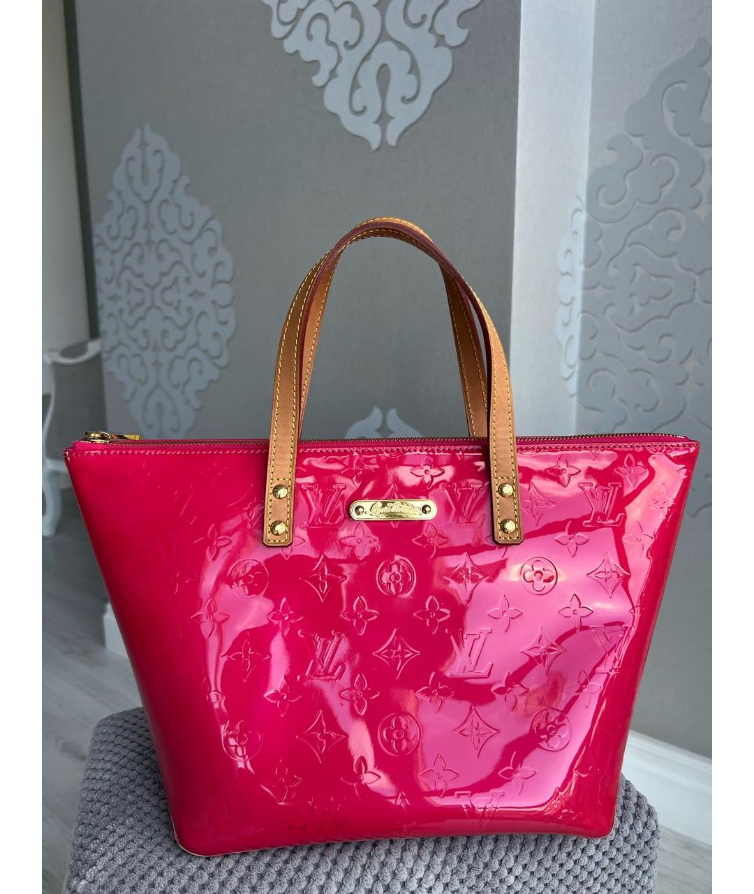 LOUIS VUITTON Фуксия сумка с короткими ручками из лакированной кожи, фото 7