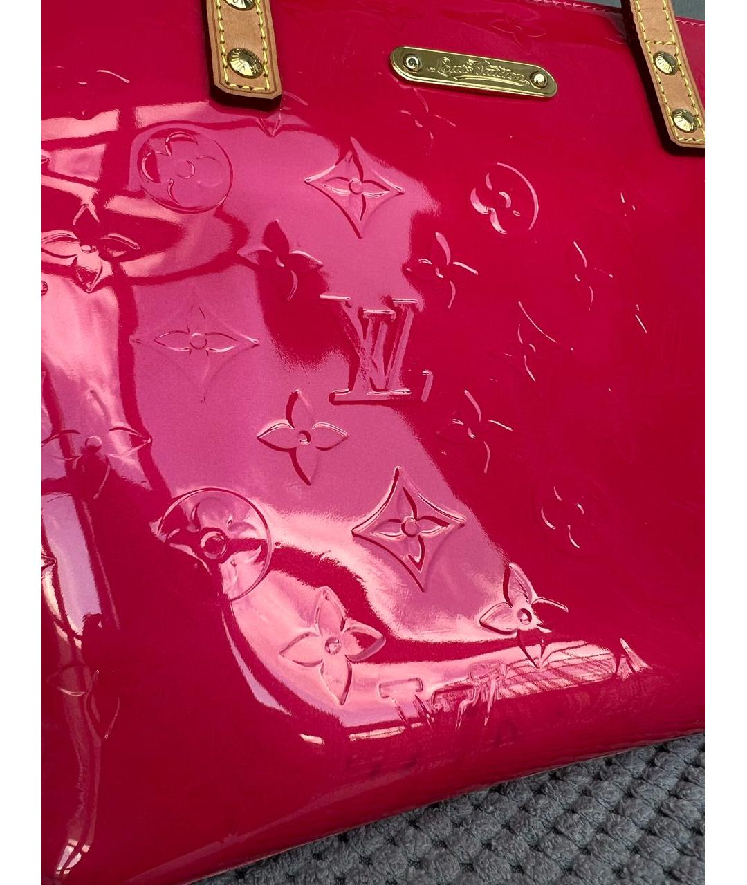 LOUIS VUITTON Фуксия сумка с короткими ручками из лакированной кожи, фото 5