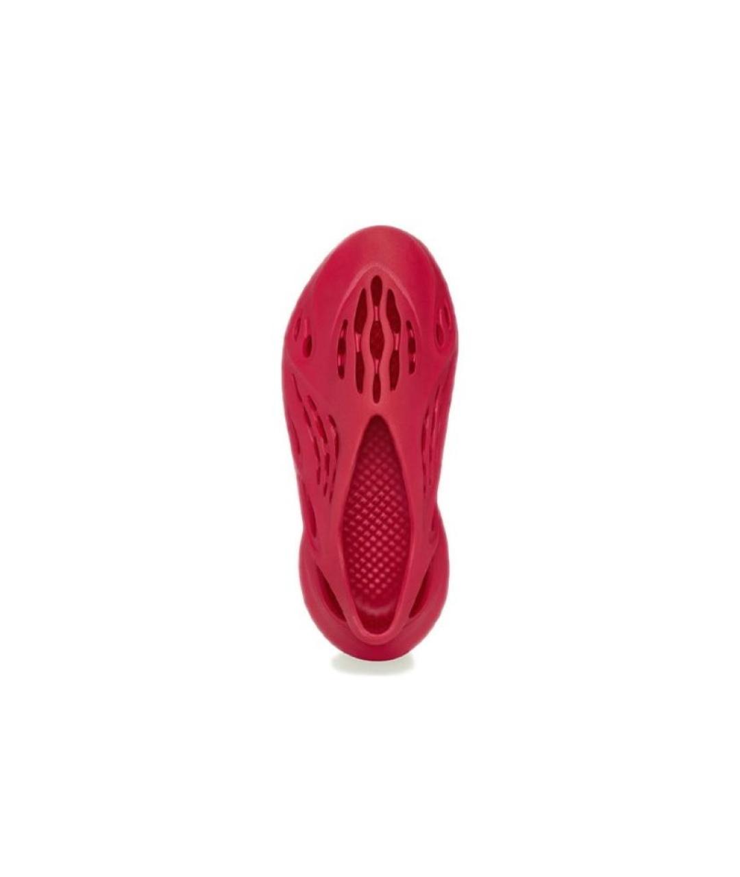 ADIDAS YEEZY Бордовые резиновые шлепанцы, фото 3