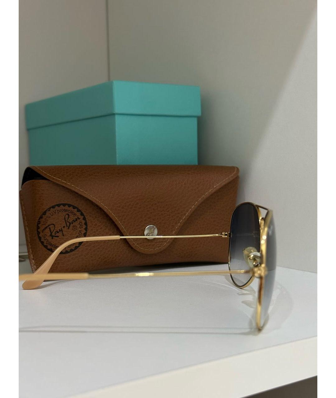 RAY BAN Голубые металлические солнцезащитные очки, фото 2