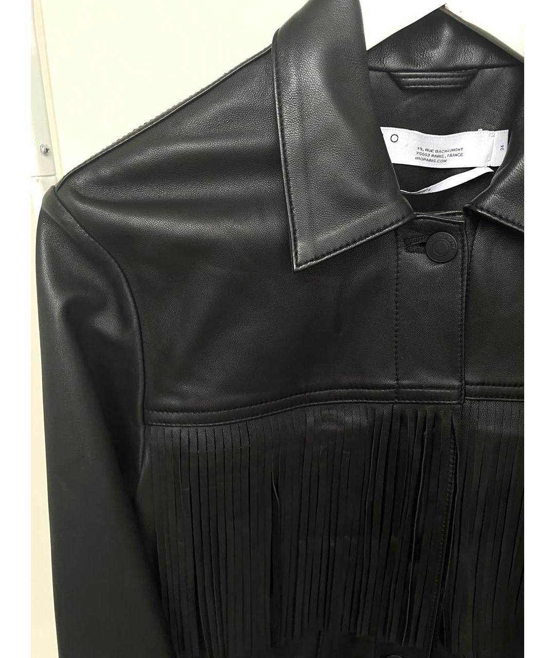 IRO Черная кожаная куртка, фото 7