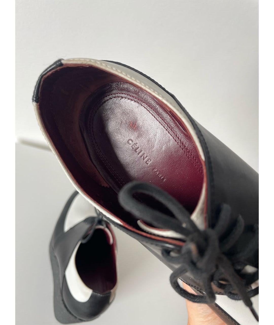 CELINE PRE-OWNED Черные кожаные брогги и оксфорды, фото 5