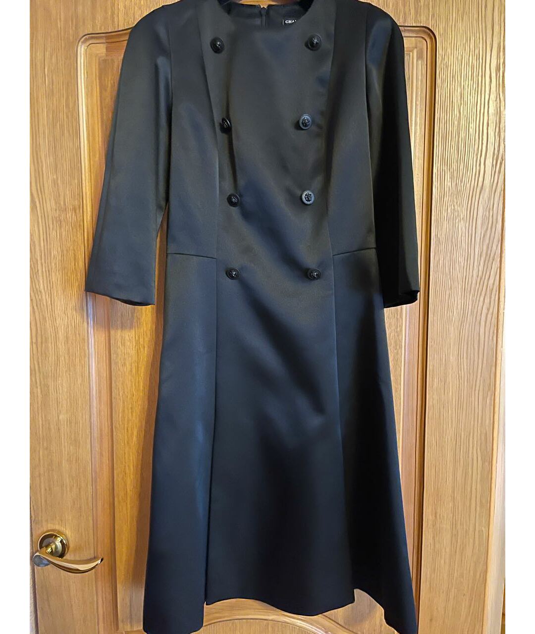 CHANEL PRE-OWNED Черное шелковое повседневное платье, фото 8