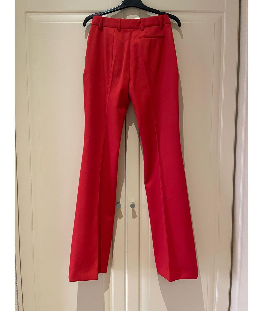 ALEXANDER MCQUEEN Красные шерстяные брюки широкие, фото 2