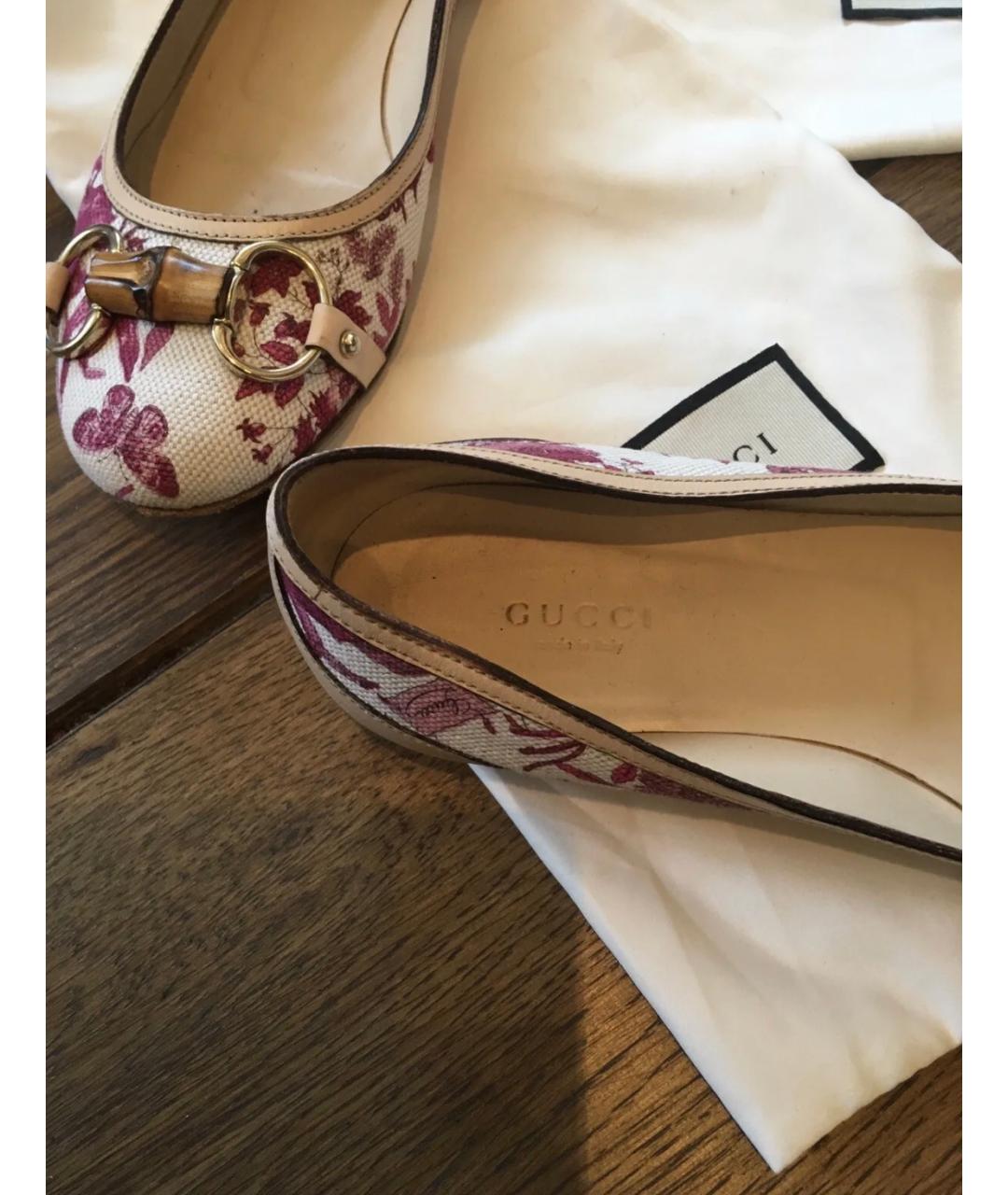 GUCCI Розовые текстильные балетки, фото 6