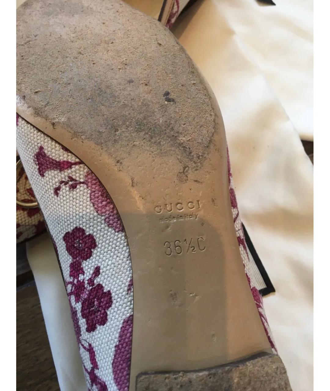 GUCCI Розовые текстильные балетки, фото 5
