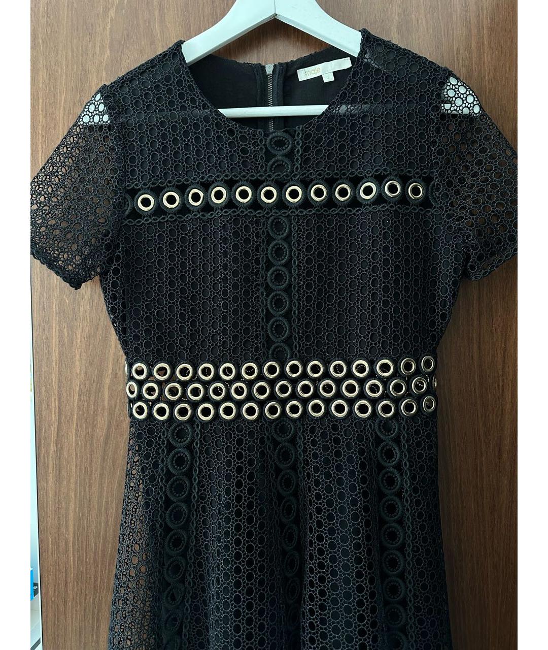 MAJE Черное полиэстеровое коктейльное платье, фото 4