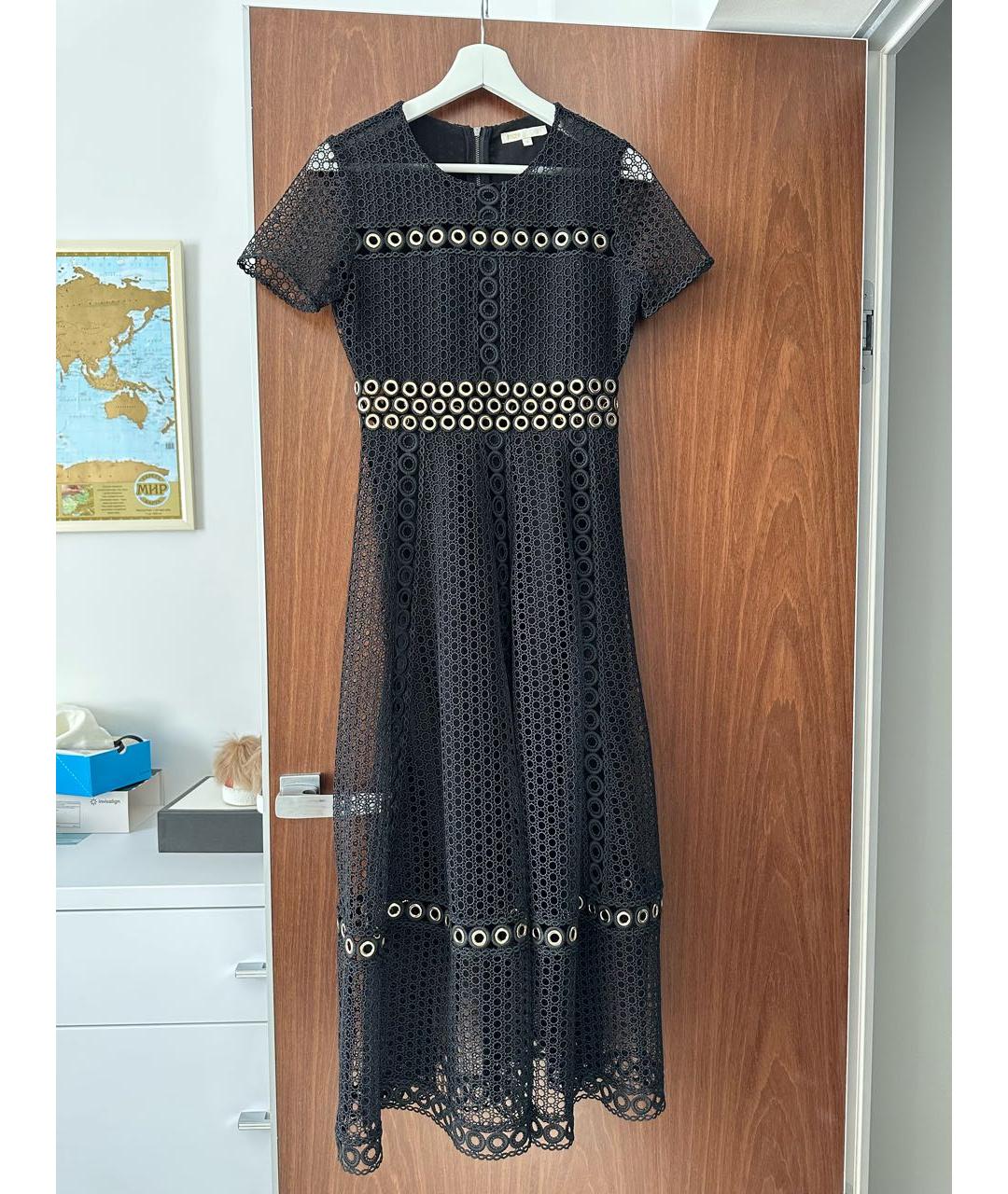 MAJE Черное полиэстеровое коктейльное платье, фото 6