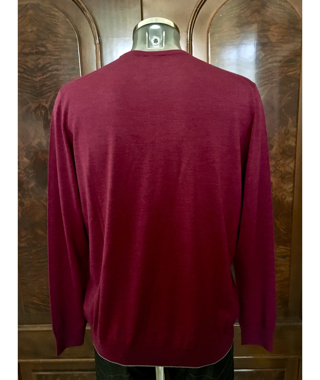 BILANCIONI Бордовый шерстяной джемпер / свитер, фото 2