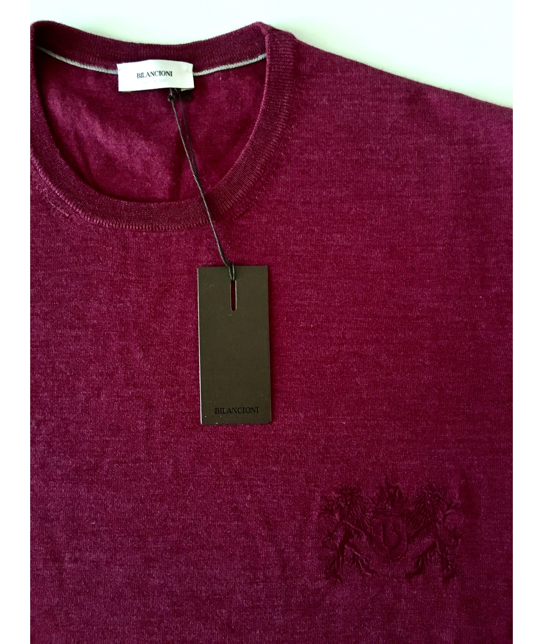 BILANCIONI Бордовый шерстяной джемпер / свитер, фото 3