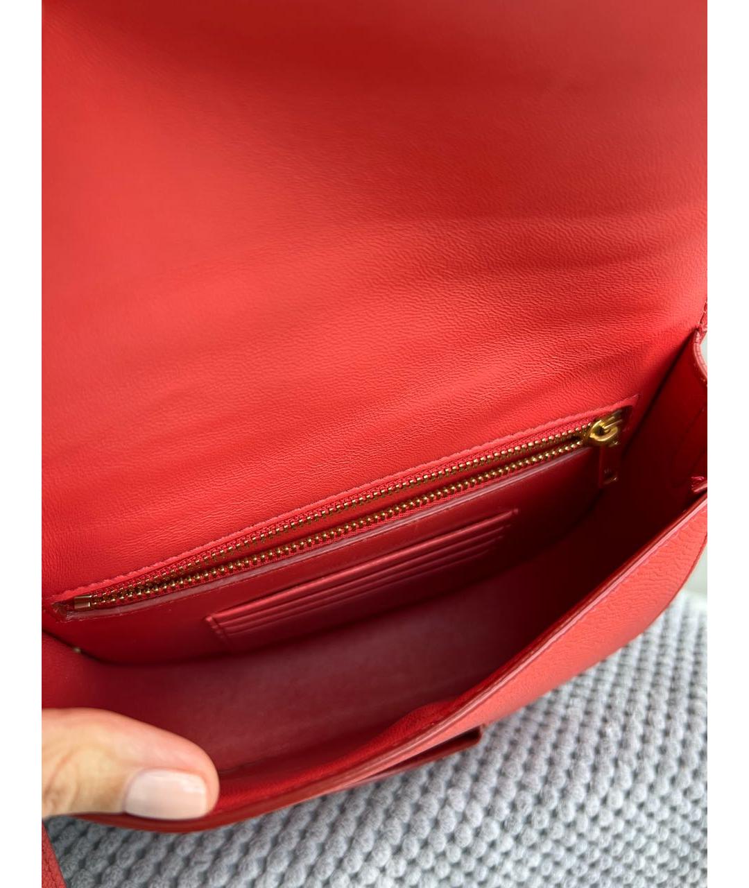 CELINE PRE-OWNED Красная кожаная сумка через плечо, фото 7