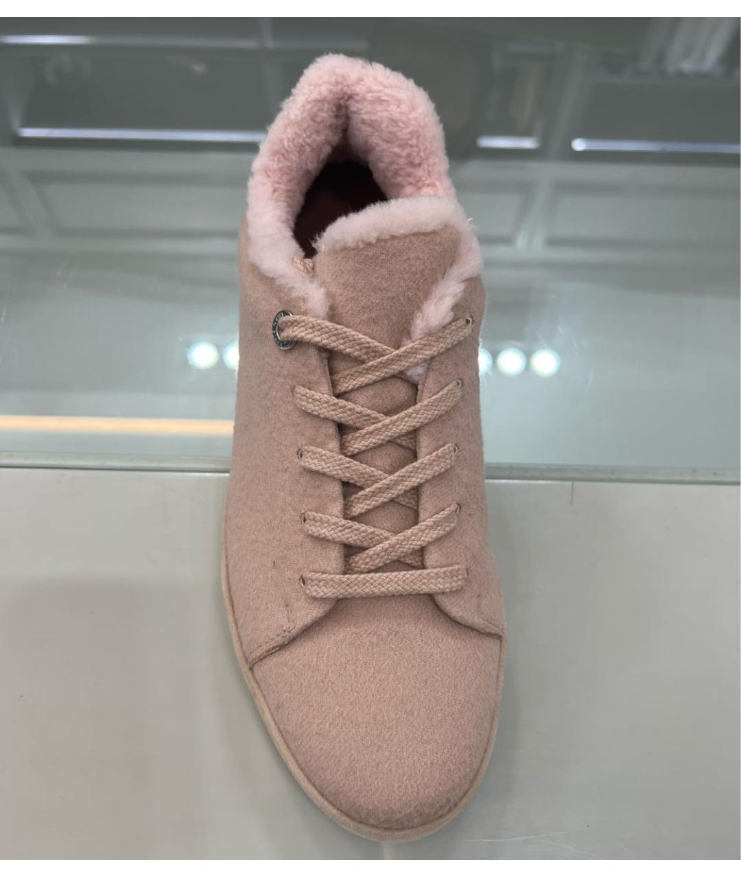 LORO PIANA Розовые текстильные кроссовки, фото 2