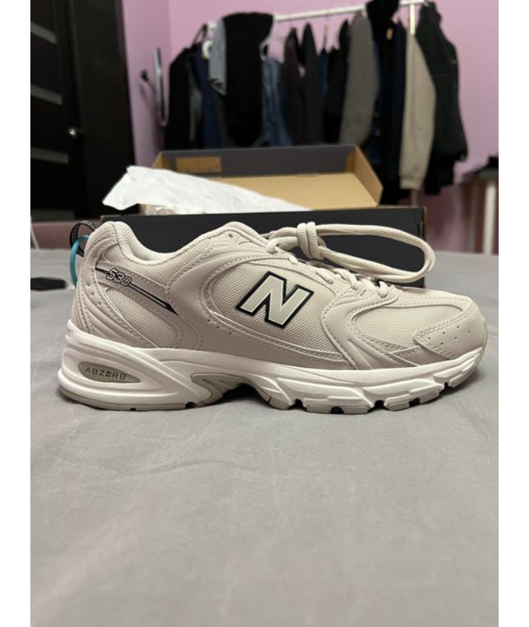 NEW BALANCE Бежевые кожаные кроссовки, фото 8