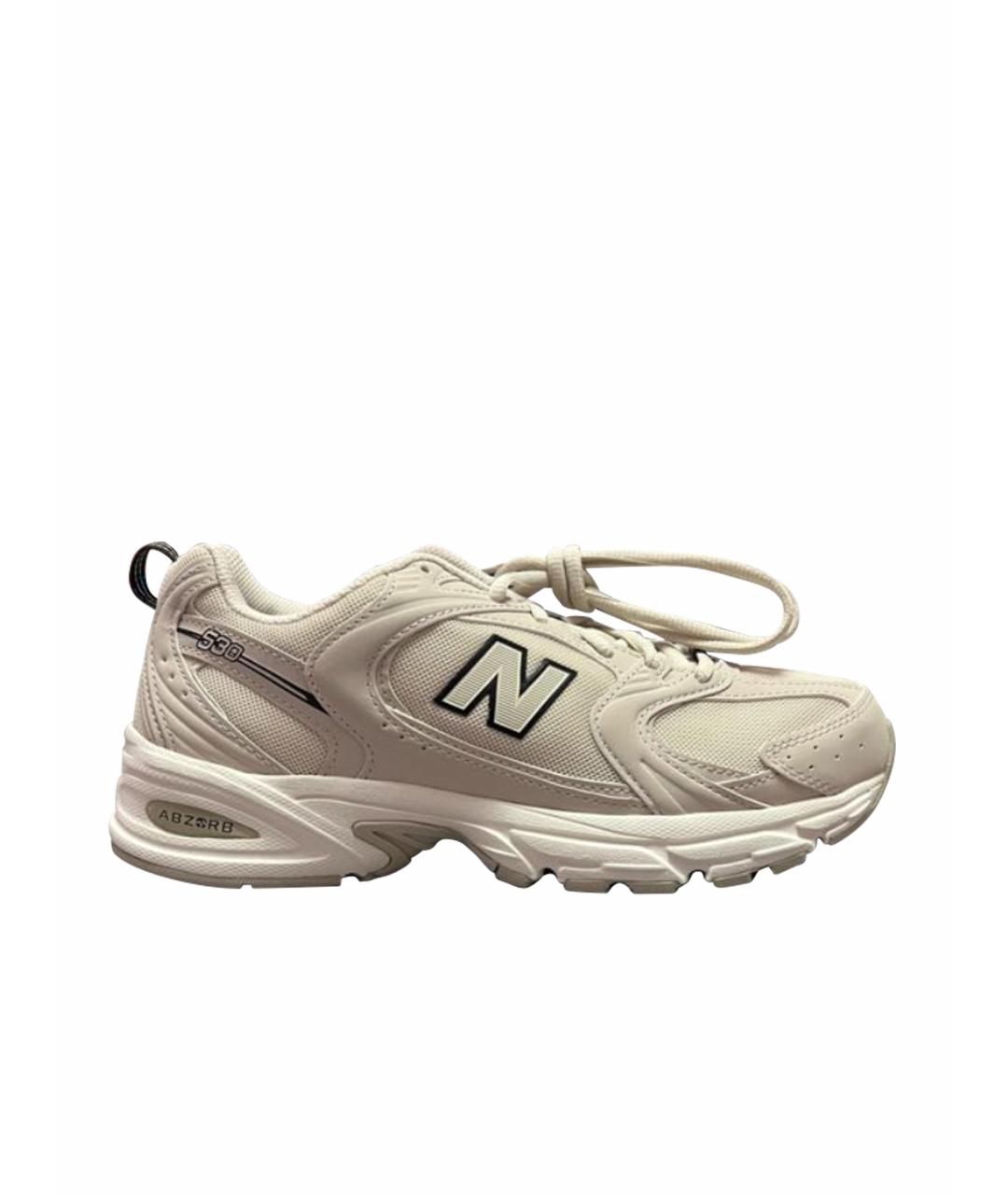 NEW BALANCE Бежевые кожаные кроссовки, фото 1