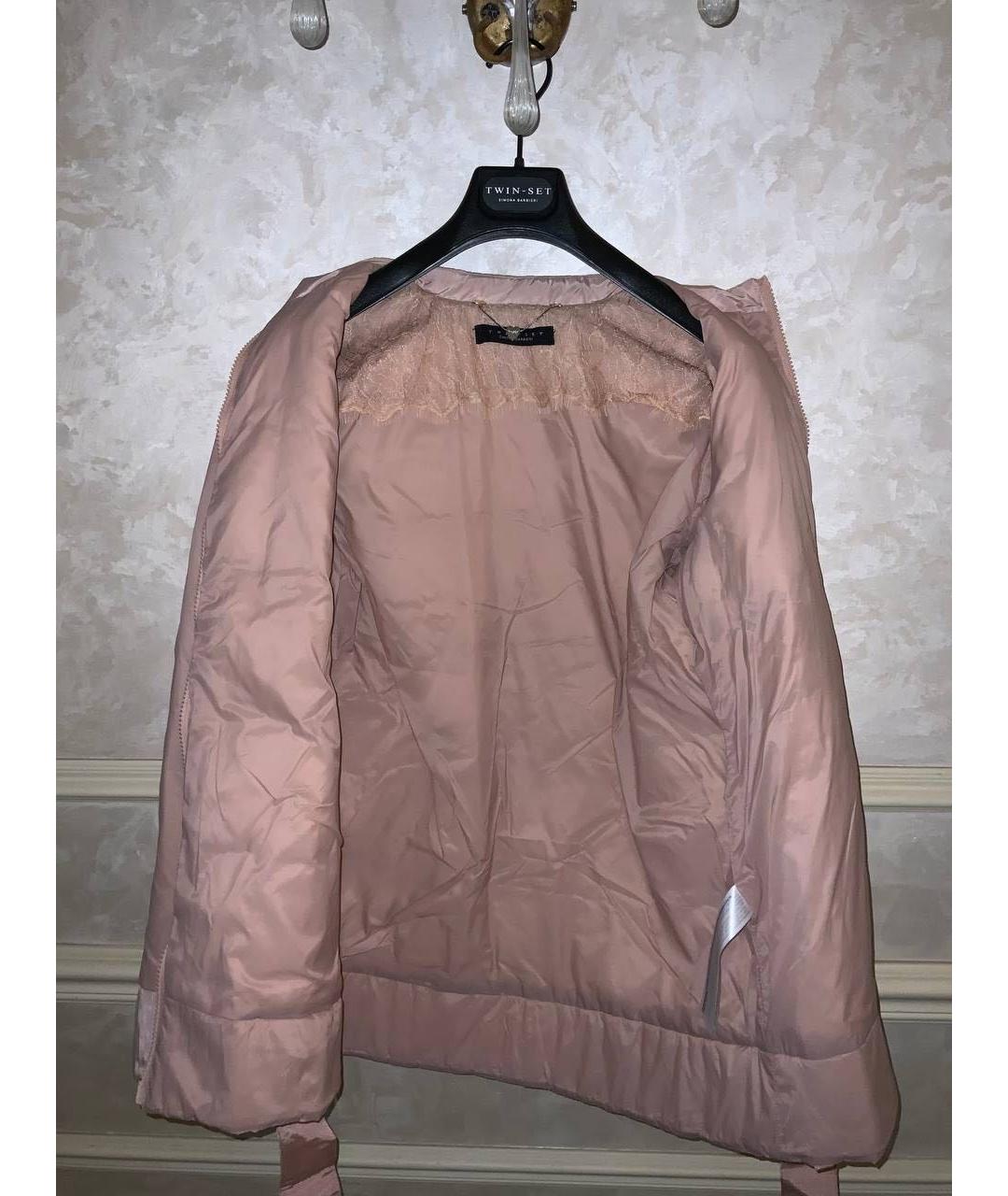 TWIN-SET Розовая полиамидовая куртка, фото 3