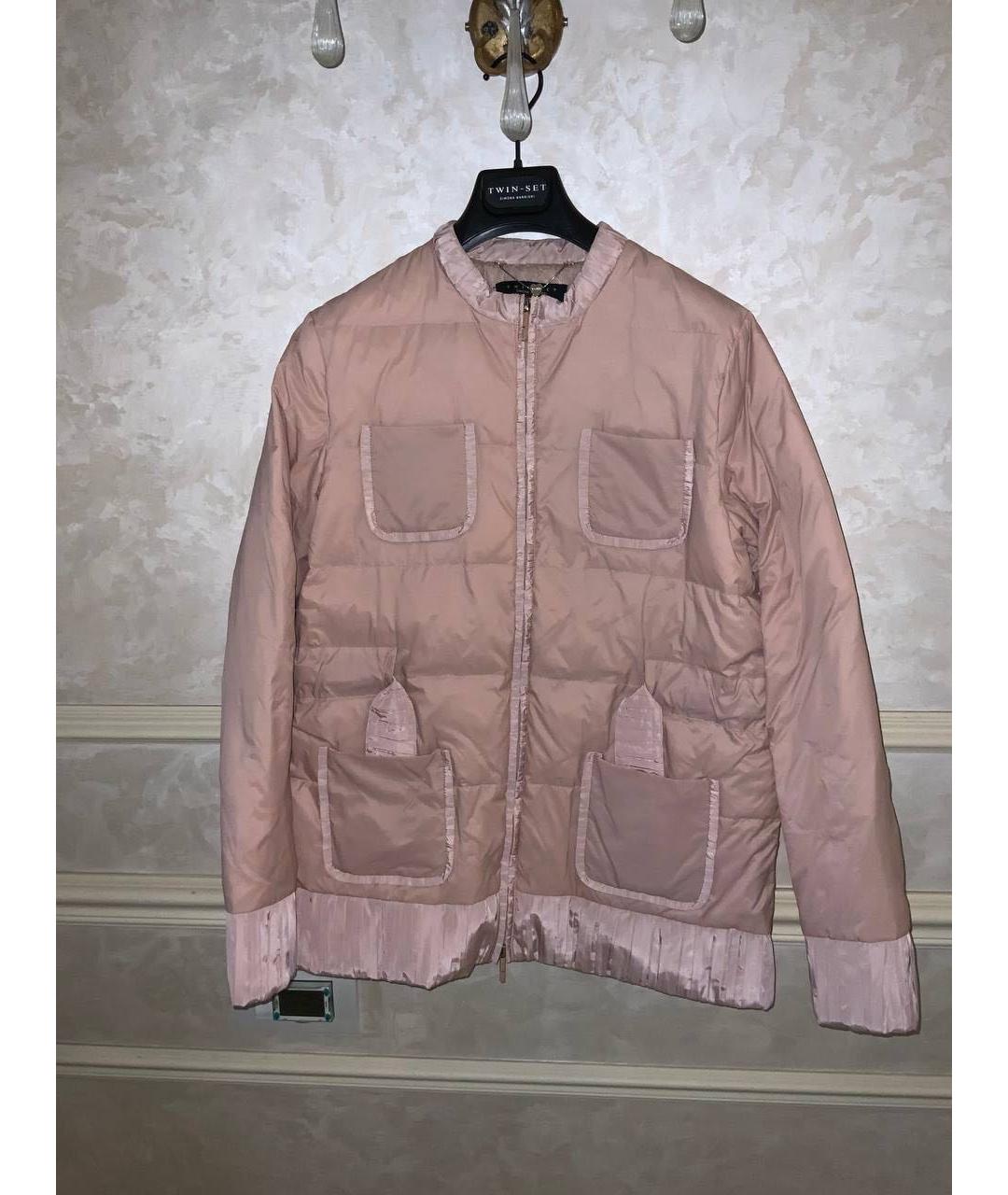 TWIN-SET Розовая полиамидовая куртка, фото 9