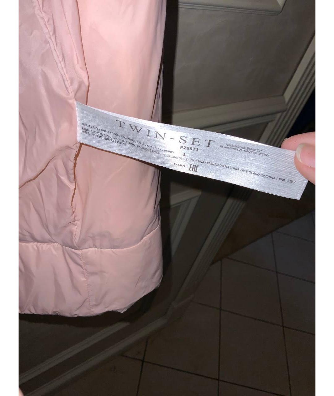 TWIN-SET Розовая полиамидовая куртка, фото 6